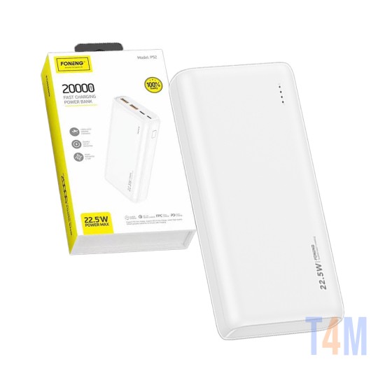 Foneng Power Bank P52 Dual USB 20000mAh 22.5W PD+QC3.0 White